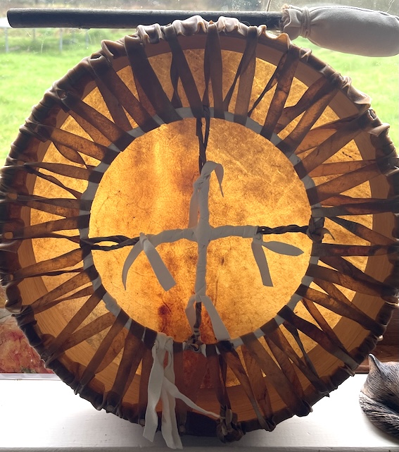 14" Spirit Horse Drum, The Pathfinder Drum, Horse & Oak Shamanic Drum, Deep Tone, Healing Medicine Drum with Hazel and Quartz - Image 8