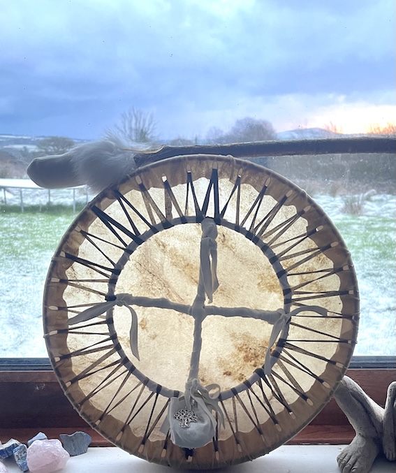 Hart of the Wolf Moon- a 14" by 2" Stag Drum - Image 2