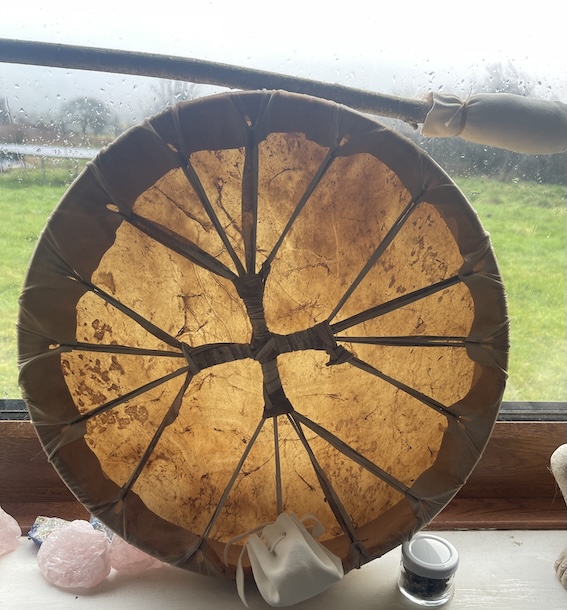 Réalta na gCosán, 14" x 2" Deer Drum, Galactic Dragon, Spirit Journey Drum - Image 3