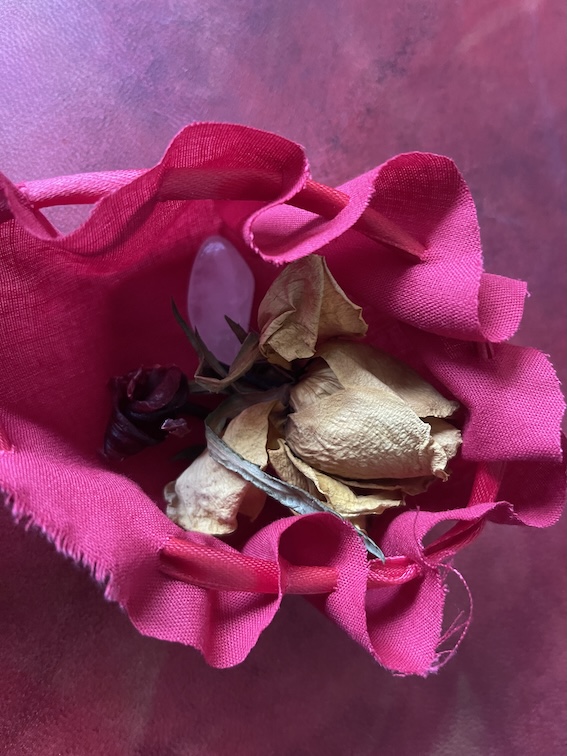 Rosa Harmonia- Magdalene/Christ Vesica Piscis Drum 14" x 18", Dyed Deer Drum - Image 6